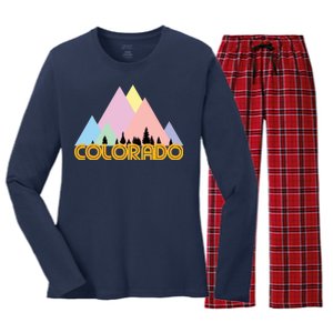 Colorado Mountains Logo Women's Long Sleeve Flannel Pajama Set 