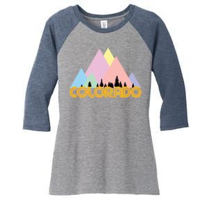 Colorado Mountains Logo Women's Tri-Blend 3/4-Sleeve Raglan Shirt