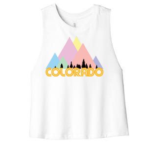 Colorado Mountains Logo Women's Racerback Cropped Tank