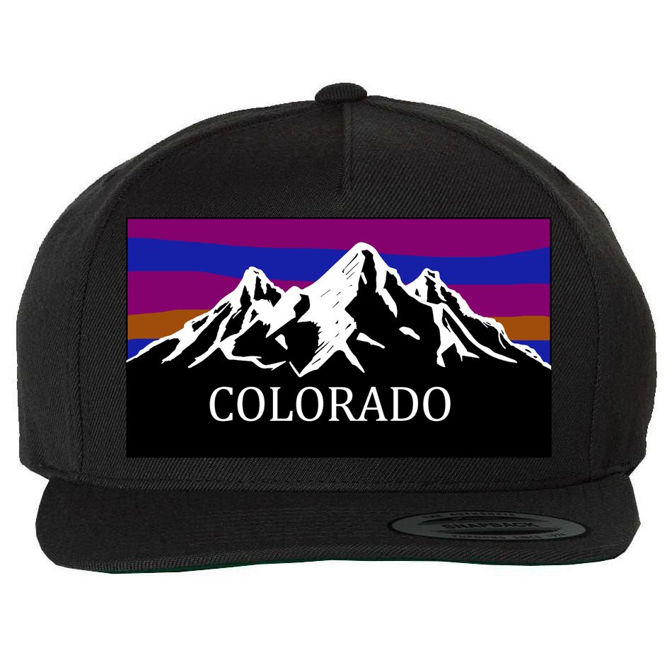 Colorado Mountains Outdoor Flag MCMA Wool Snapback Cap