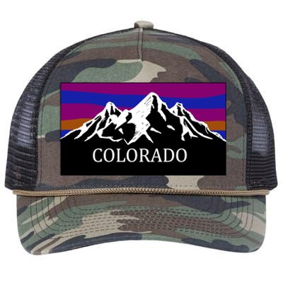 Colorado Mountains Outdoor Flag MCMA Retro Rope Trucker Hat Cap