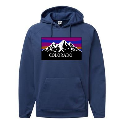 Colorado Mountains Outdoor Flag MCMA Performance Fleece Hoodie