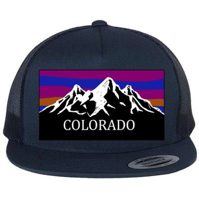 Colorado Mountains Outdoor Flag MCMA Flat Bill Trucker Hat