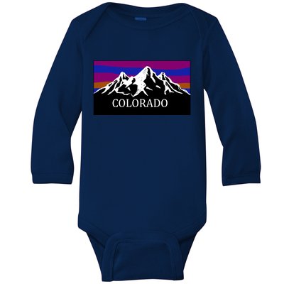 Colorado Mountains Outdoor Flag MCMA Baby Long Sleeve Bodysuit