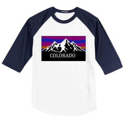 Colorado Mountains Outdoor Flag MCMA Baseball Sleeve Shirt