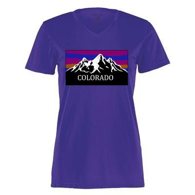 Colorado Mountains Outdoor Flag MCMA Women's Momentum V-Neck T-Shirt