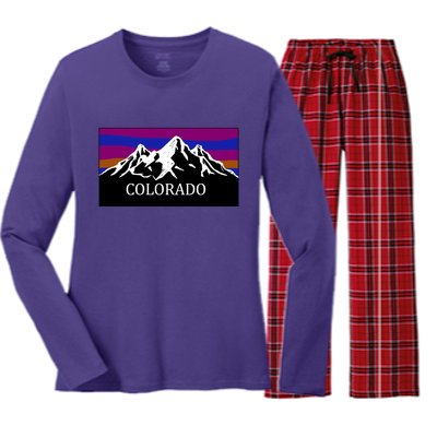 Colorado Mountains Outdoor Flag MCMA Women's Long Sleeve Flannel Pajama Set 