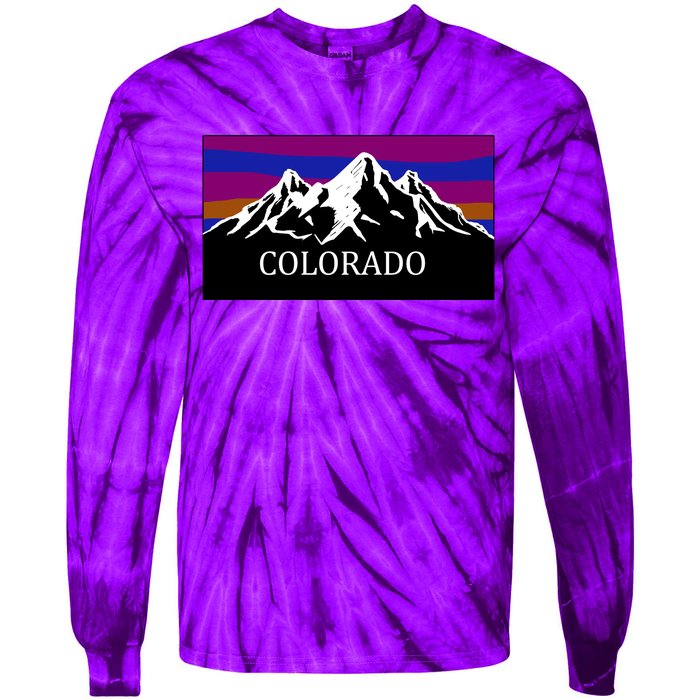 Colorado Mountains Outdoor Flag MCMA Tie-Dye Long Sleeve Shirt