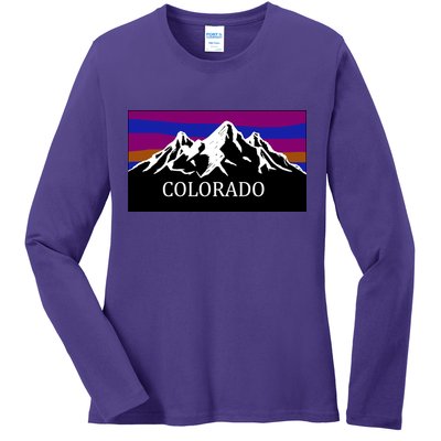 Colorado Mountains Outdoor Flag MCMA Ladies Long Sleeve Shirt