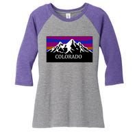 Colorado Mountains Outdoor Flag MCMA Women's Tri-Blend 3/4-Sleeve Raglan Shirt