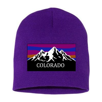 Colorado Mountains Outdoor Flag MCMA Short Acrylic Beanie