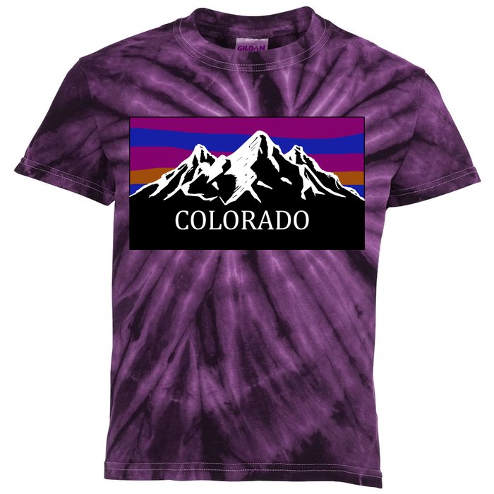 Colorado Mountains Outdoor Flag MCMA Kids Tie-Dye T-Shirt