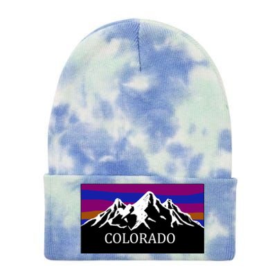 Colorado Mountains Outdoor Flag MCMA Tie Dye 12in Knit Beanie