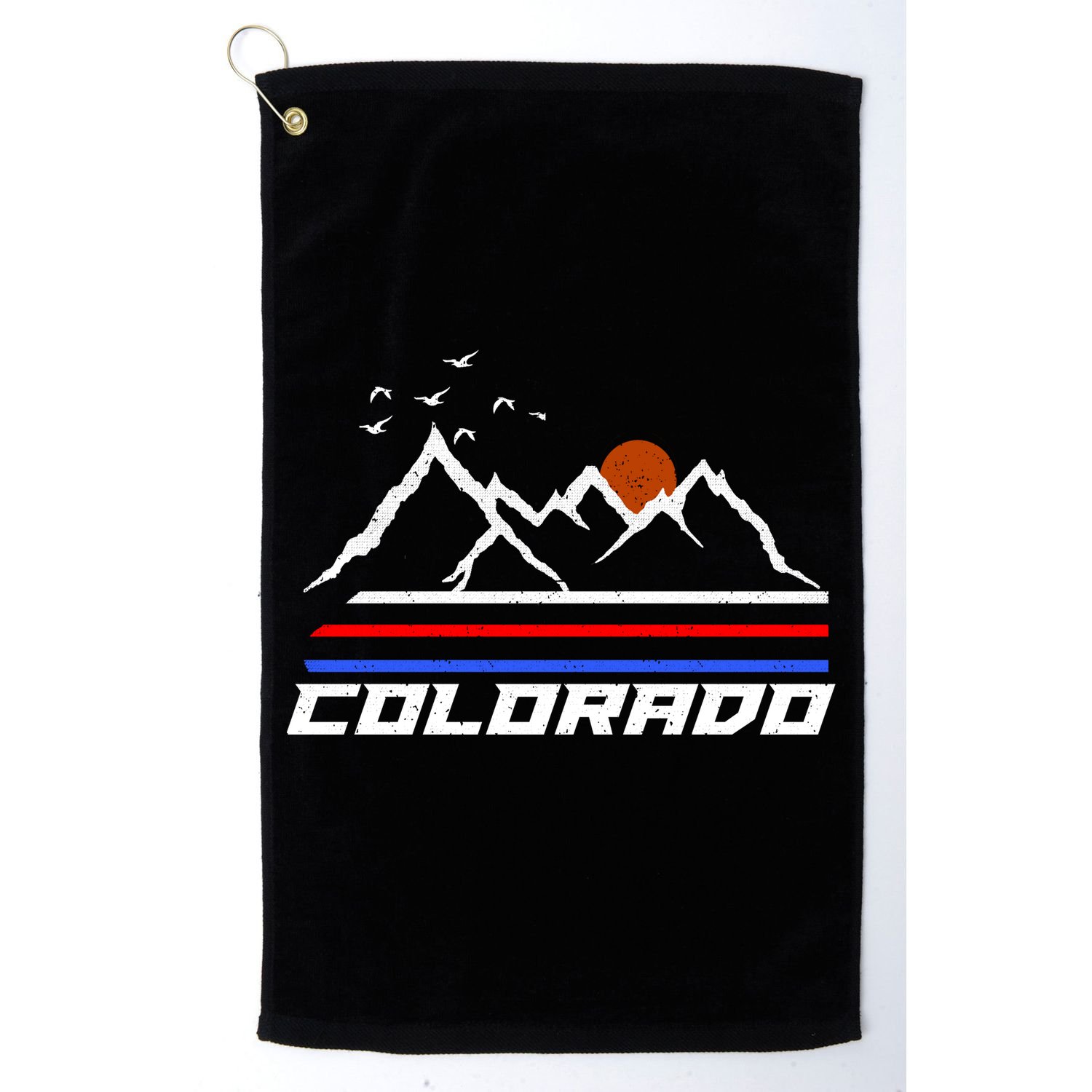 Colorado Mountains Retro Vintage Golf Towel