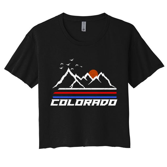 Colorado Mountains Retro Vintage Crop Top