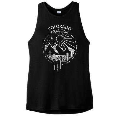 Colorado Tranquil Mountains Ladies PosiCharge Tri-Blend Wicking Tank