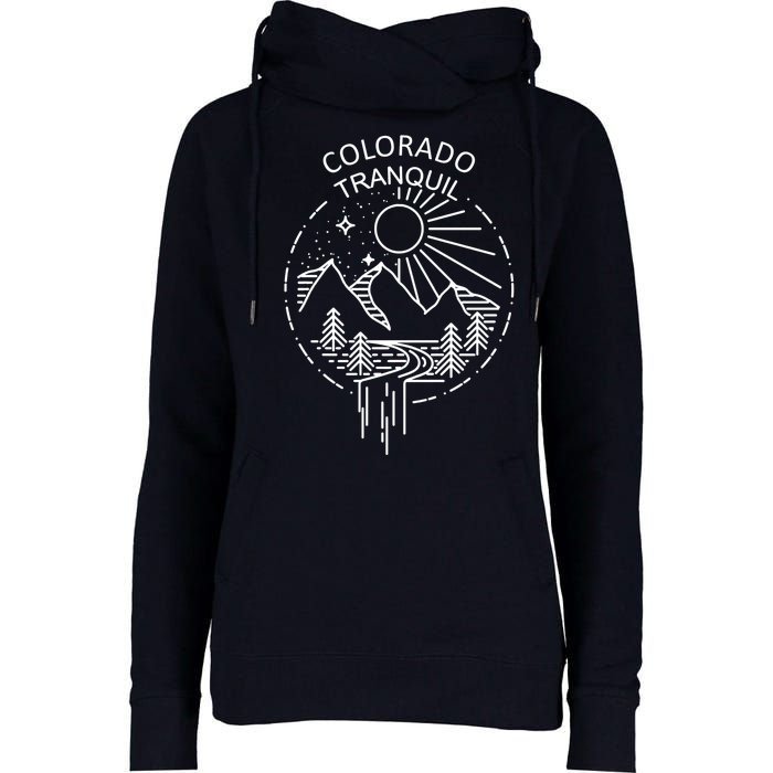 Colorado Tranquil Mountains Womens Funnel Neck Pullover Hood