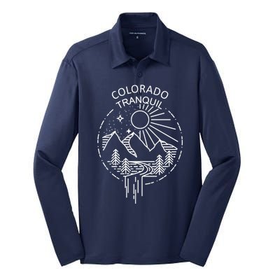 Colorado Tranquil Mountains Silk Touch Performance Long Sleeve Polo