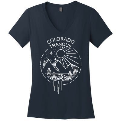 Colorado Tranquil Mountains Women's V-Neck T-Shirt