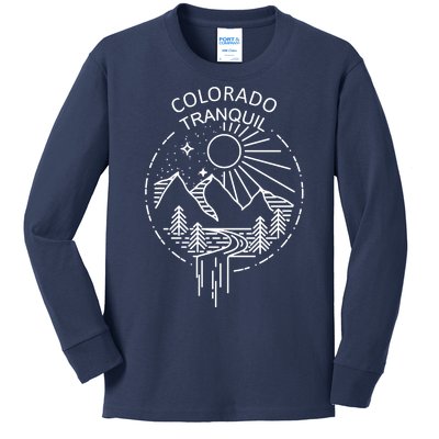 Colorado Tranquil Mountains Kids Long Sleeve Shirt