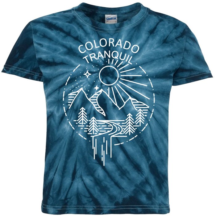 Colorado Tranquil Mountains Kids Tie-Dye T-Shirt