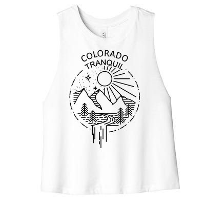 Colorado Tranquil Mountains Women's Racerback Cropped Tank