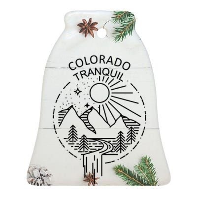 Colorado Tranquil Mountains Ceramic Bell Ornament