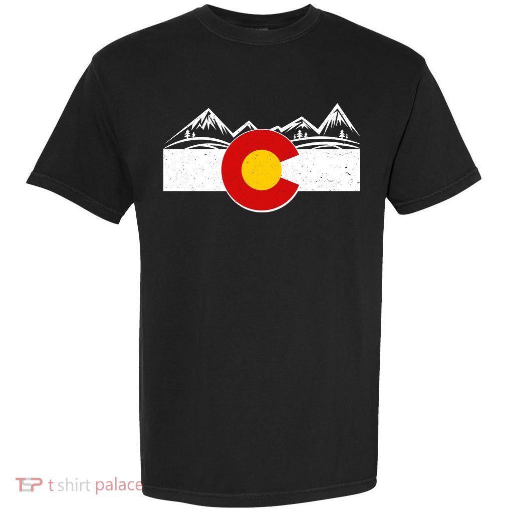 Colorado Wilderness Mountains Flag Garment-Dyed Heavyweight T-Shirt
