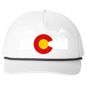 Colorado Wilderness Mountains Flag Snapback Five-Panel Rope Hat