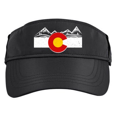 Colorado Wilderness Mountains Flag Adult Drive Performance Visor