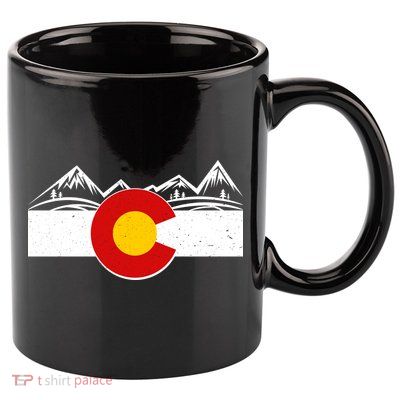 Colorado Wilderness Mountains Flag 11oz C Handle Ceramic Mug