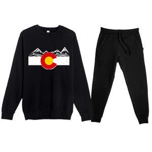 Colorado Wilderness Mountains Flag Premium Crewneck Sweatsuit Set