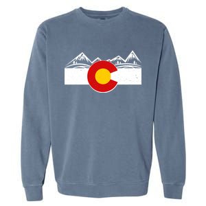 Colorado Wilderness Mountains Flag Garment-Dyed Sweatshirt