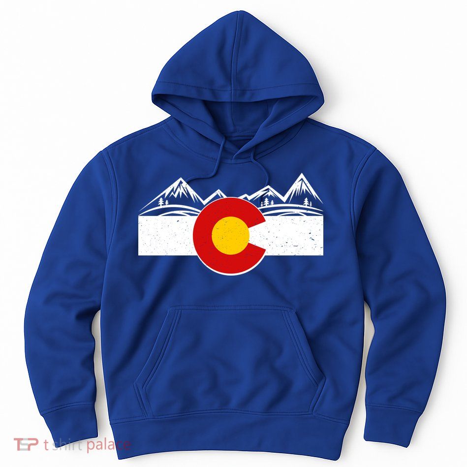 Colorado Wilderness Mountains Flag Hoodie