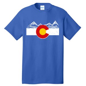 Colorado Wilderness Mountains Flag Tall T-Shirt