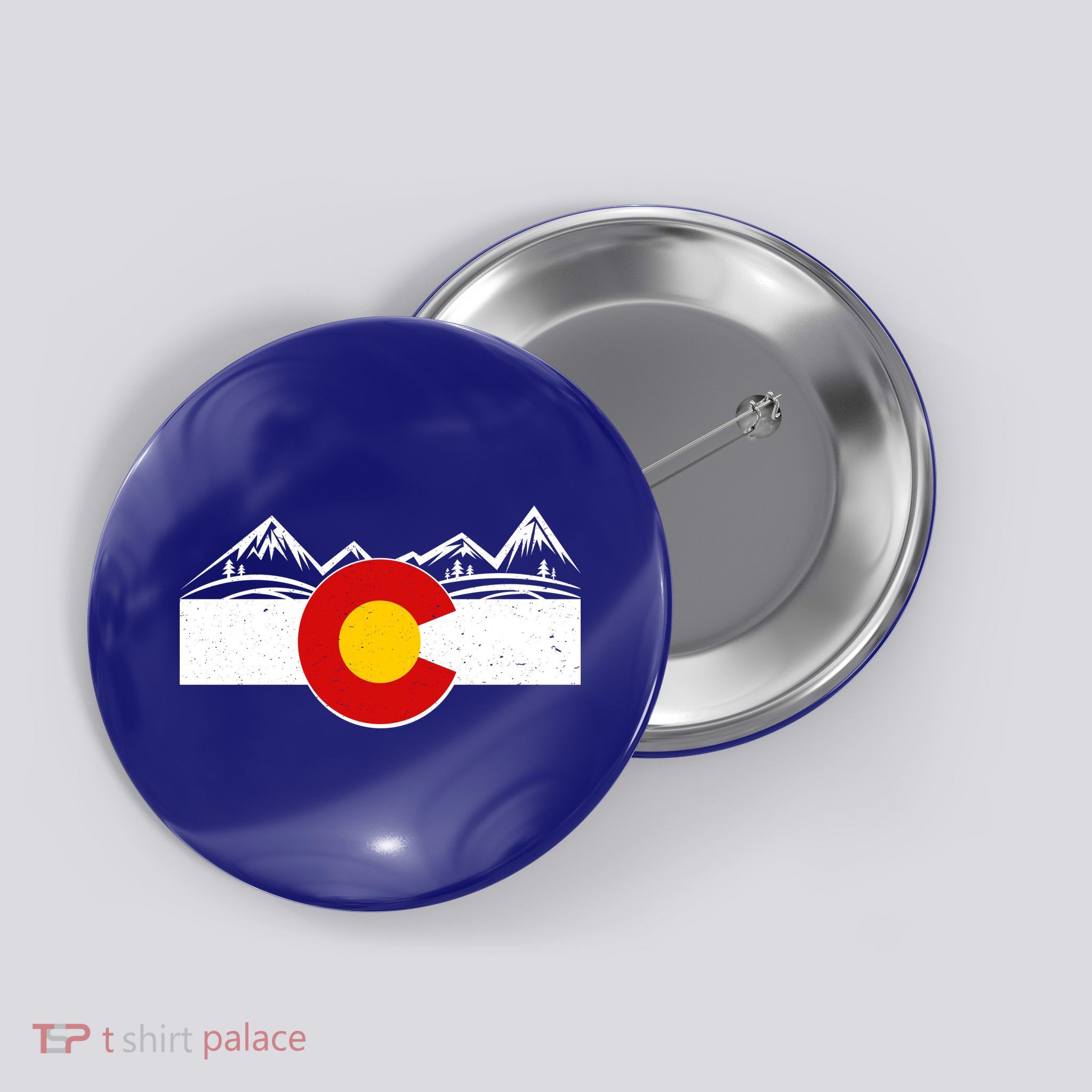 Colorado Wilderness Mountains Flag Button