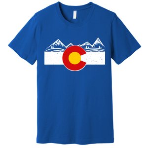 Colorado Wilderness Mountains Flag Premium T-Shirt