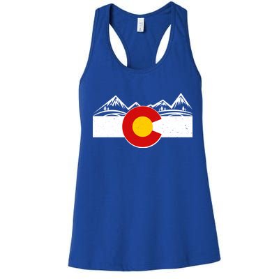 Colorado Wilderness Mountains Flag Women's Racerback Tank