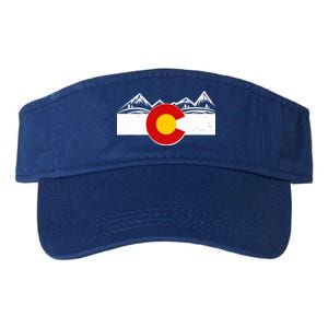 Colorado Wilderness Mountains Flag Valucap Bio-Washed Visor