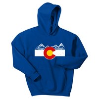 Colorado Wilderness Mountains Flag Kids Hoodie