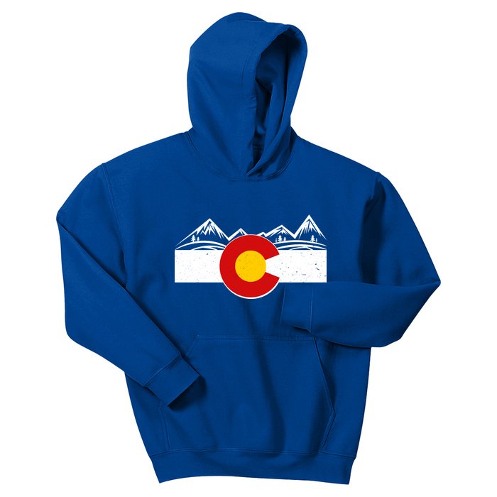 Colorado Wilderness Mountains Flag Kids Hoodie