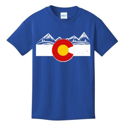 Colorado Wilderness Mountains Flag Kids T-Shirt