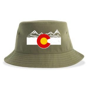 Colorado Wilderness Mountains Flag Sustainable Bucket Hat