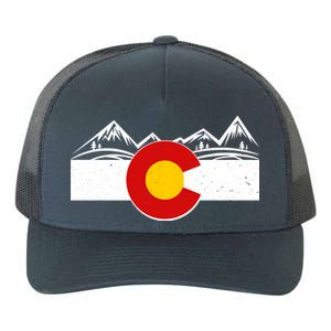 Colorado Wilderness Mountains Flag Yupoong Adult 5-Panel Trucker Hat