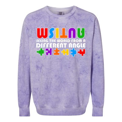 Colorful - Autism Awareness - Seeing The World From A Different Angle Colorblast Crewneck Sweatshirt