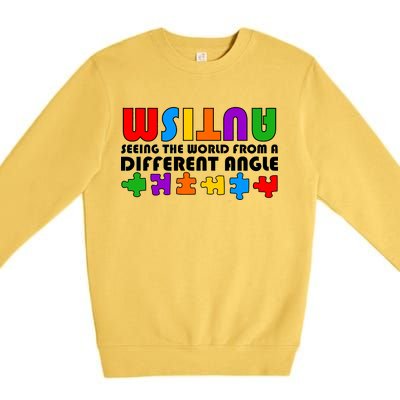 Colorful - Autism Awareness - Seeing The World From A Different Angle Premium Crewneck Sweatshirt