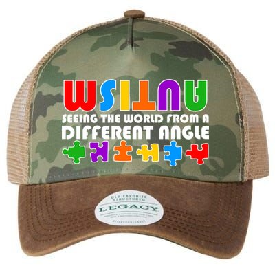 Colorful - Autism Awareness - Seeing The World From A Different Angle Legacy Tie Dye Trucker Hat