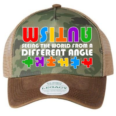 Colorful - Autism Awareness - Seeing The World From A Different Angle Legacy Tie Dye Trucker Hat