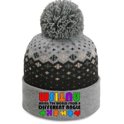 Colorful - Autism Awareness - Seeing The World From A Different Angle The Baniff Cuffed Pom Beanie