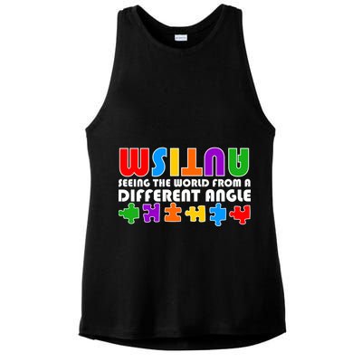 Colorful - Autism Awareness - Seeing The World From A Different Angle Ladies PosiCharge Tri-Blend Wicking Tank